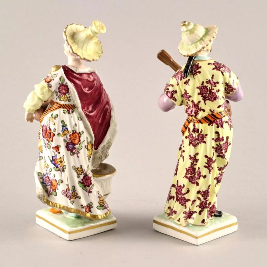 Antique Porcelain pair Chinese Musicians. KPM.