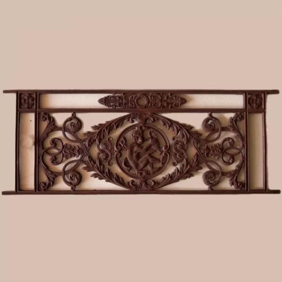 Antique Three cast-iron balcony gratings