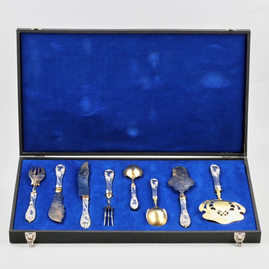 Antique Silver serving set. 19-20th centuries. Germany.