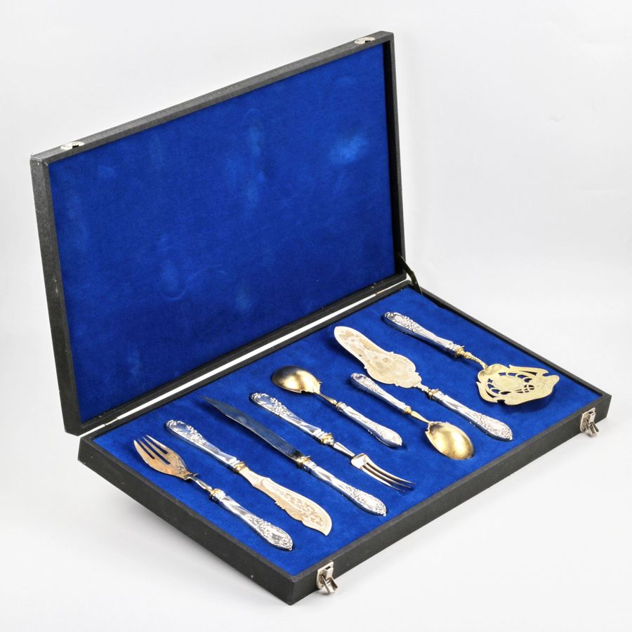 Antique Silver serving set. 19-20th centuries. Germany.