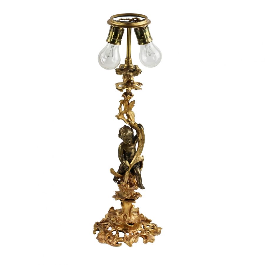 Antique Table lamp Putti