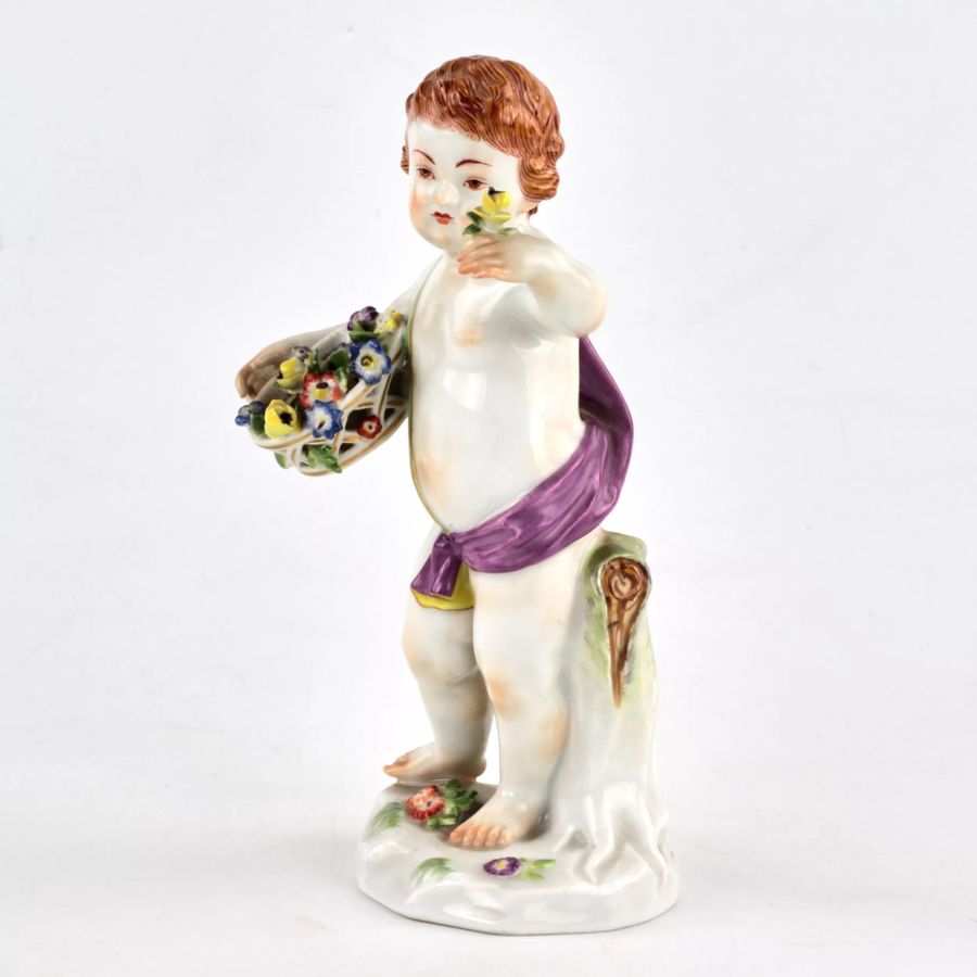 Antique Porcelain figurine allegory Spring. Meissen.