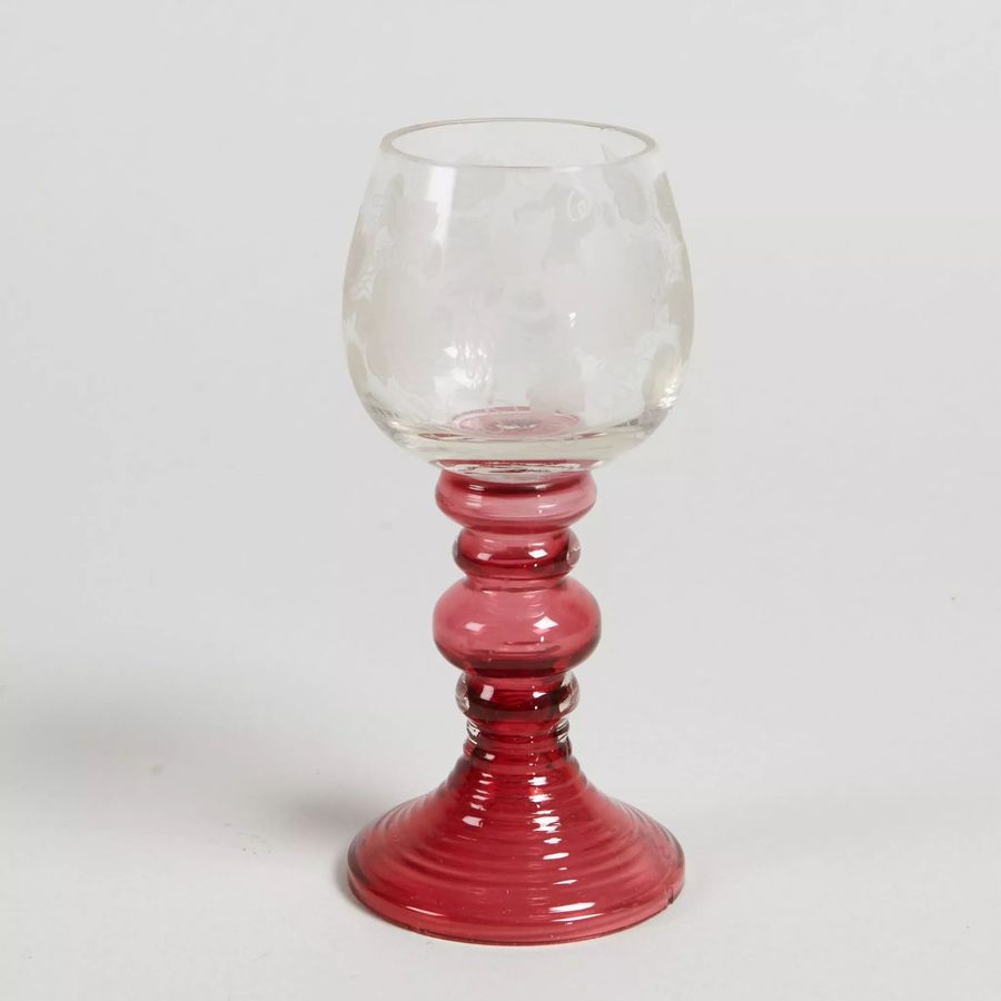 Antique Perchonice with six glasses