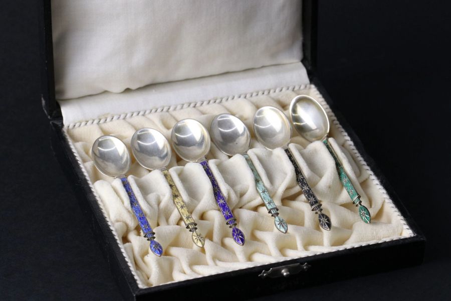 Antique Set of silver spoons