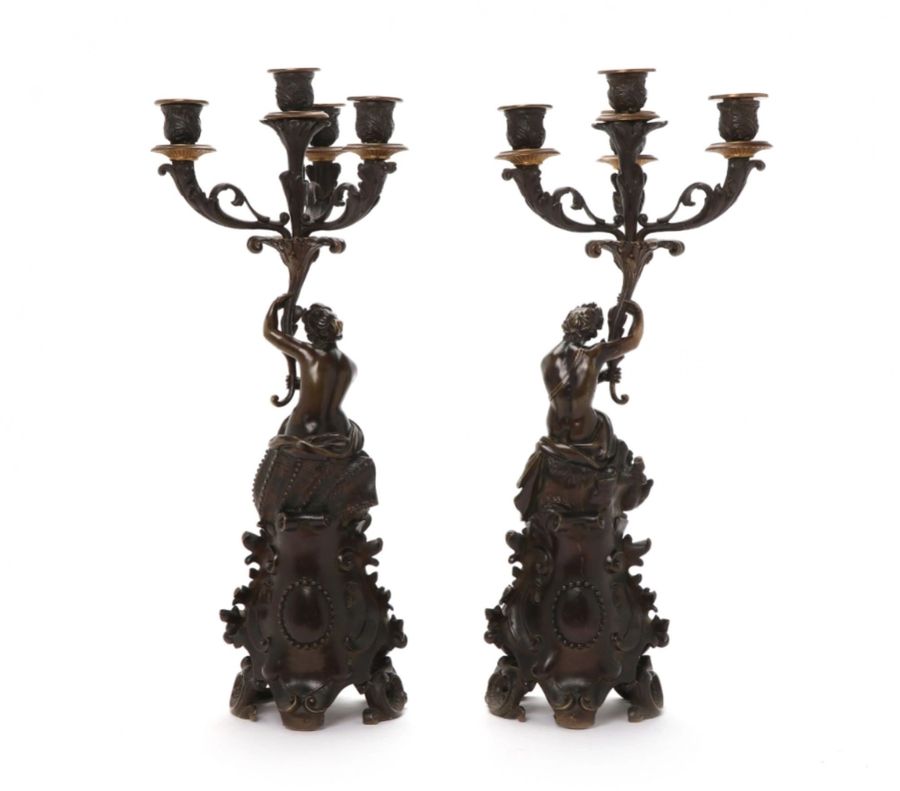 Antique A pair of candelabra. Belle Epoque