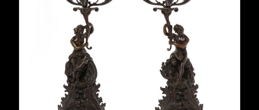 Antique A pair of candelabra. Belle Epoque