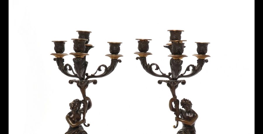 Antique A pair of candelabra. Belle Epoque