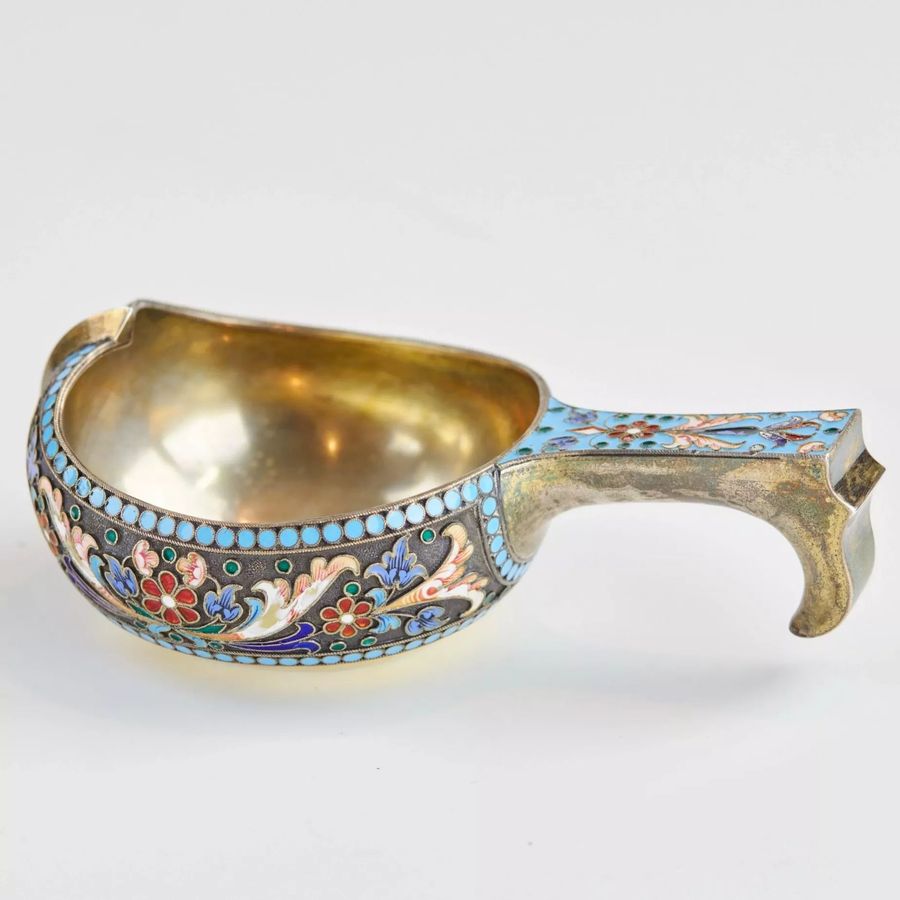 Antique Russian silver kovsh