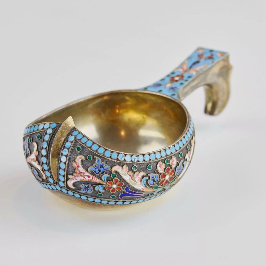 Antique Russian silver kovsh