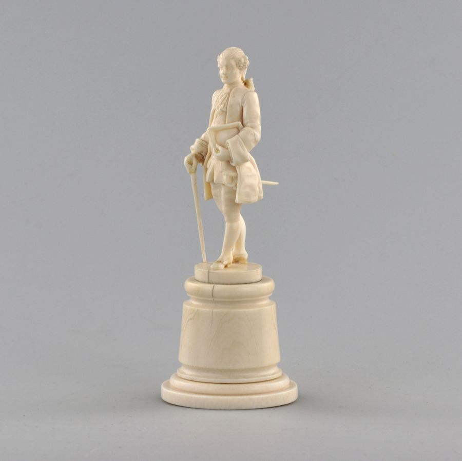 Antique Ivory figure of a gentleman in a cocked hat.