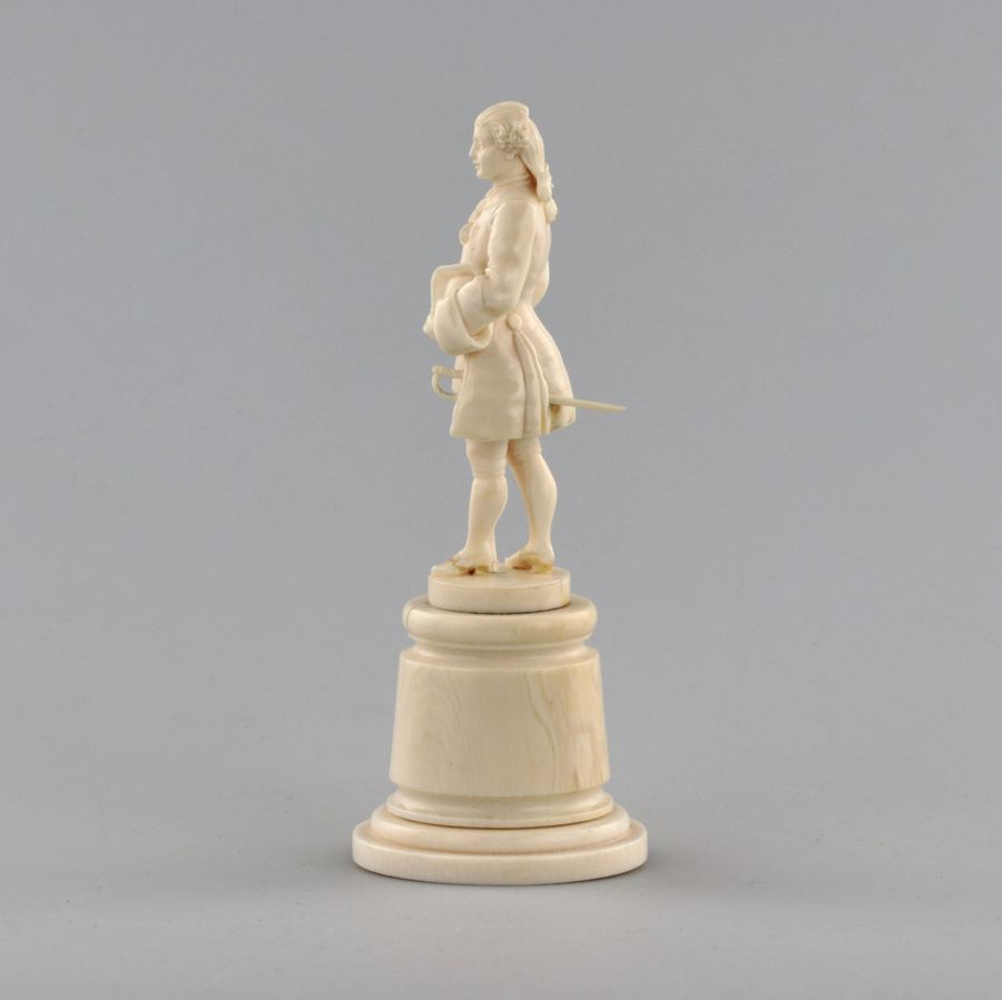 Antique Ivory figure of a gentleman in a cocked hat.