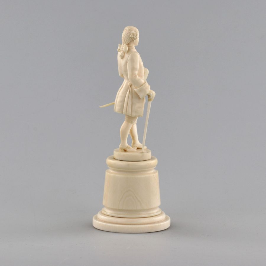 Antique Ivory figure of a gentleman in a cocked hat.