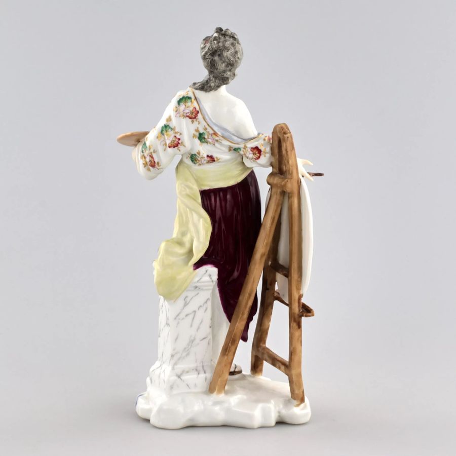 Antique Porcelain figurine Allegory of Painting. Porcelain 19th century.