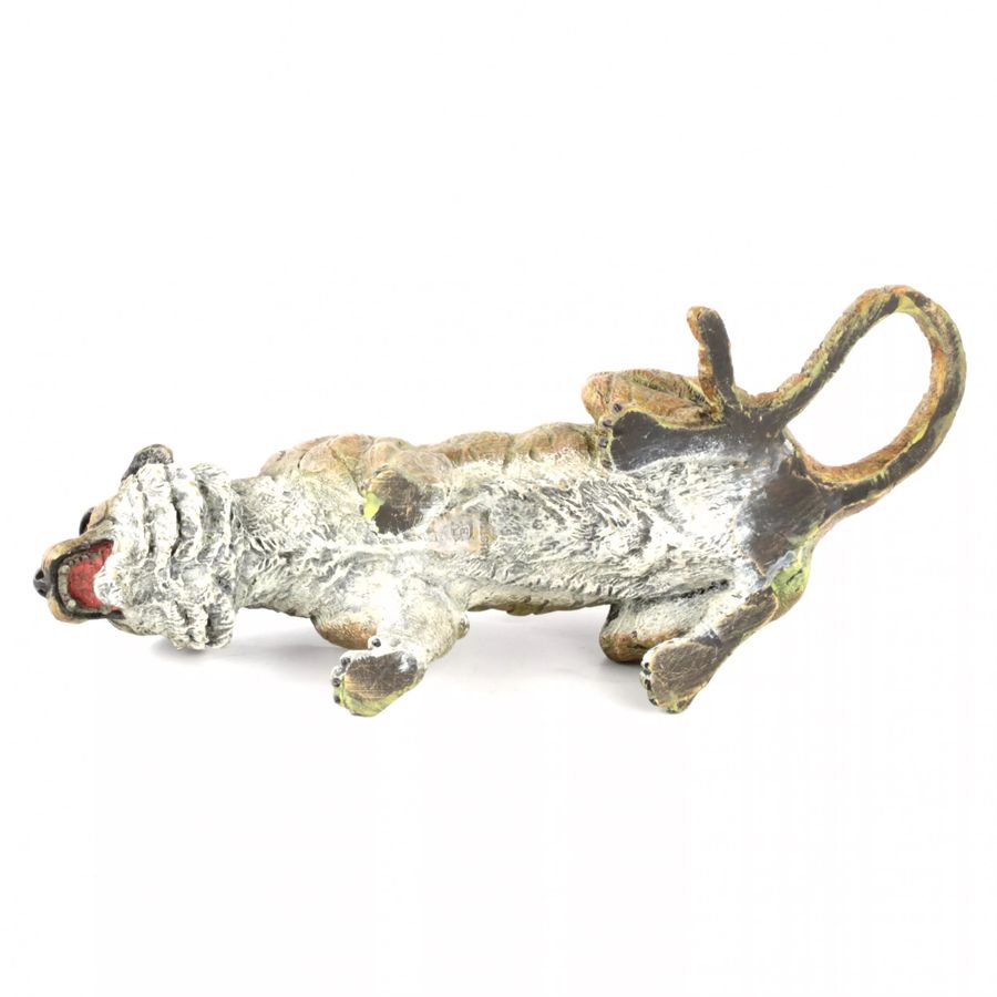 Antique Painted Viennese bronze Tiger.