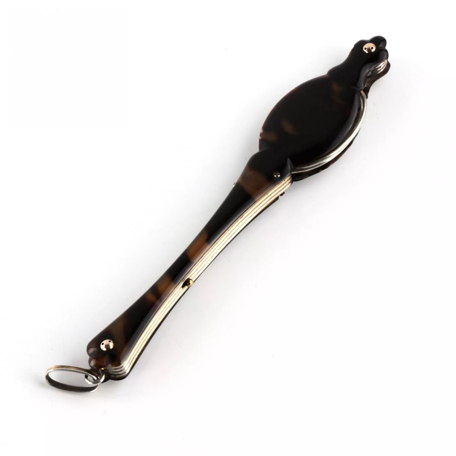 Antique Silver French tortoiseshell lorgnette.