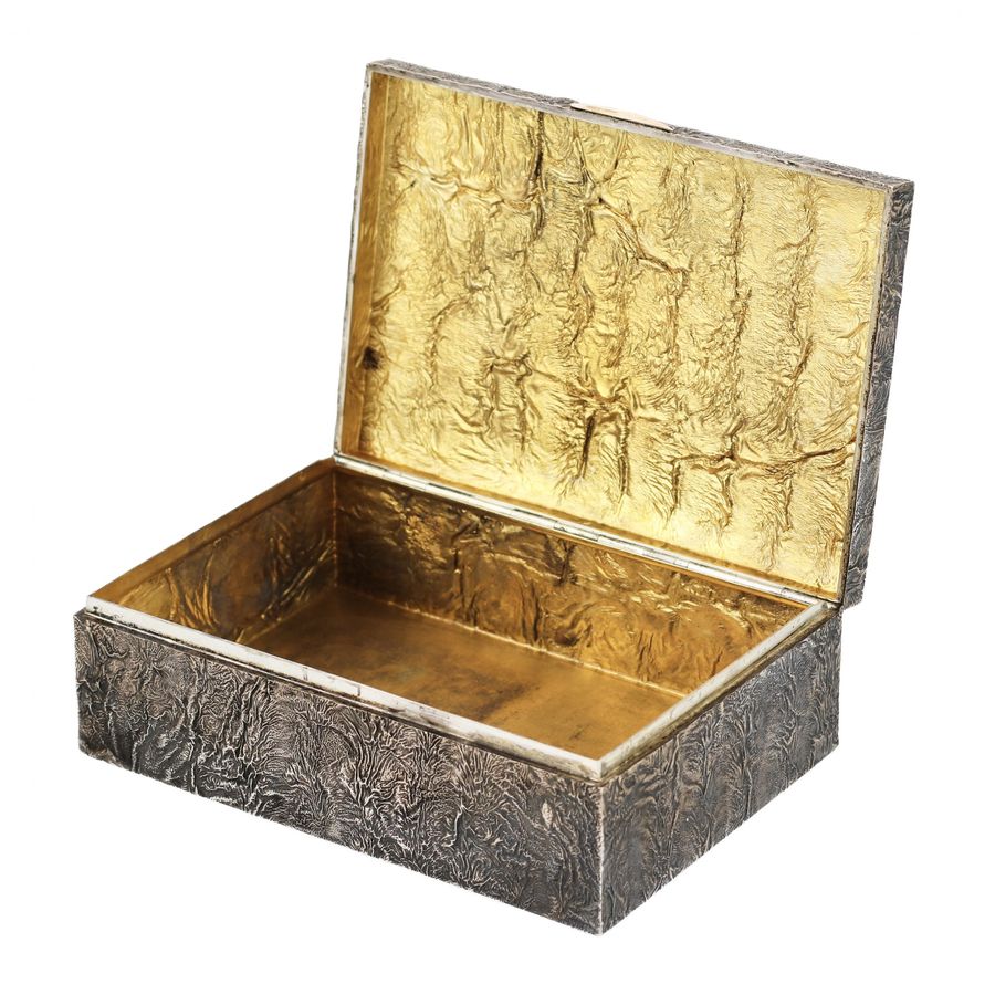 Antique Silver box for cigarettes Nugget Finland. Early 20th century.