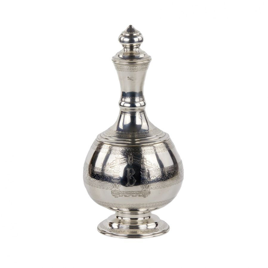 Antique Elegant silver vodka set in the neo-Russian style, workshop S.M. Ikonnikov.