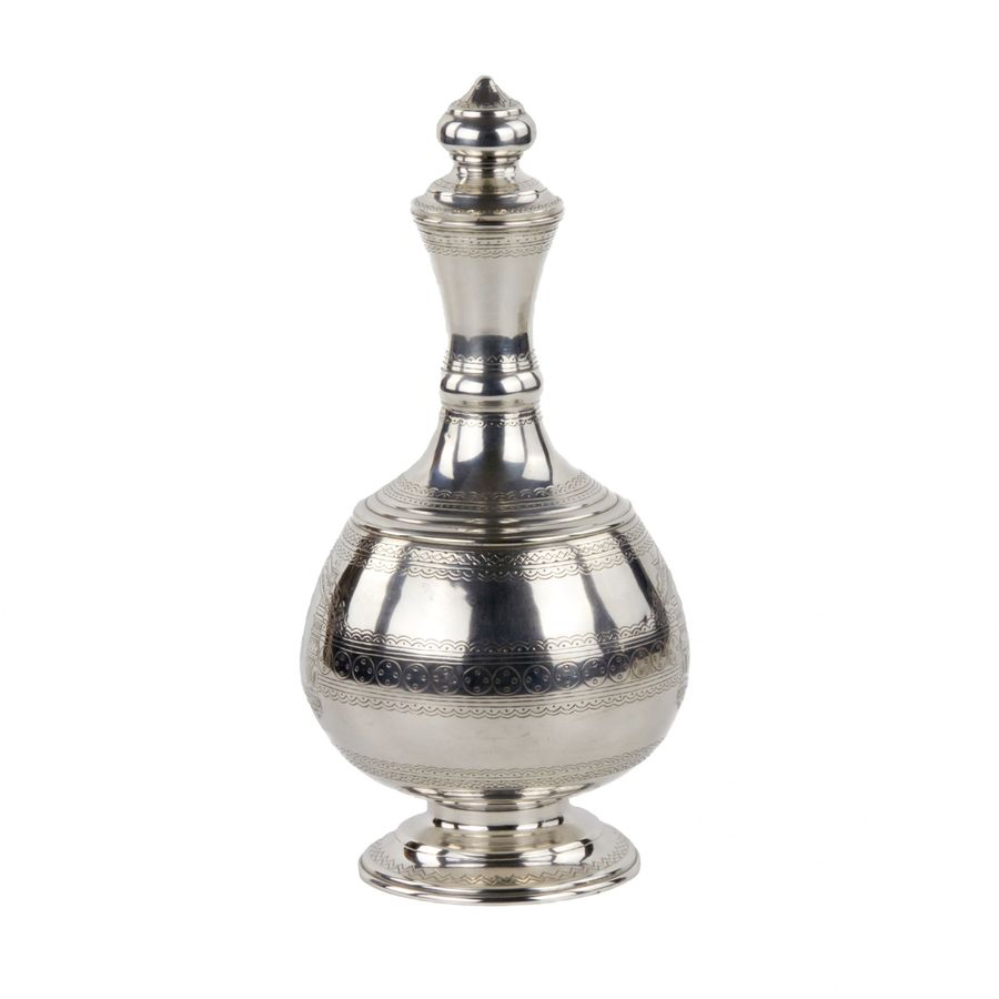 Antique Elegant silver vodka set in the neo-Russian style, workshop S.M. Ikonnikov.