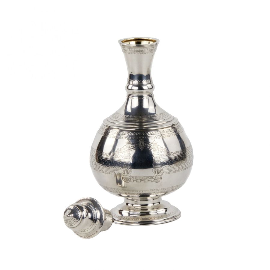 Antique Elegant silver vodka set in the neo-Russian style, workshop S.M. Ikonnikov.