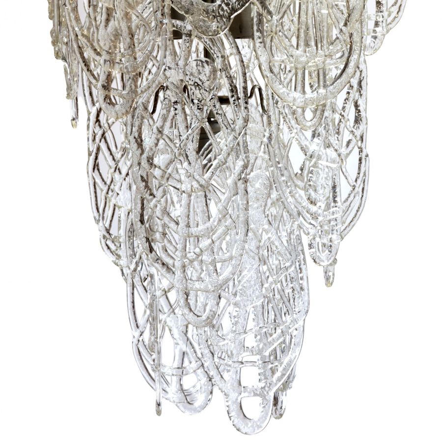 Antique Gino Vistosi. Large salon chandelier Mazzega, Murano, Italy, 1960s.