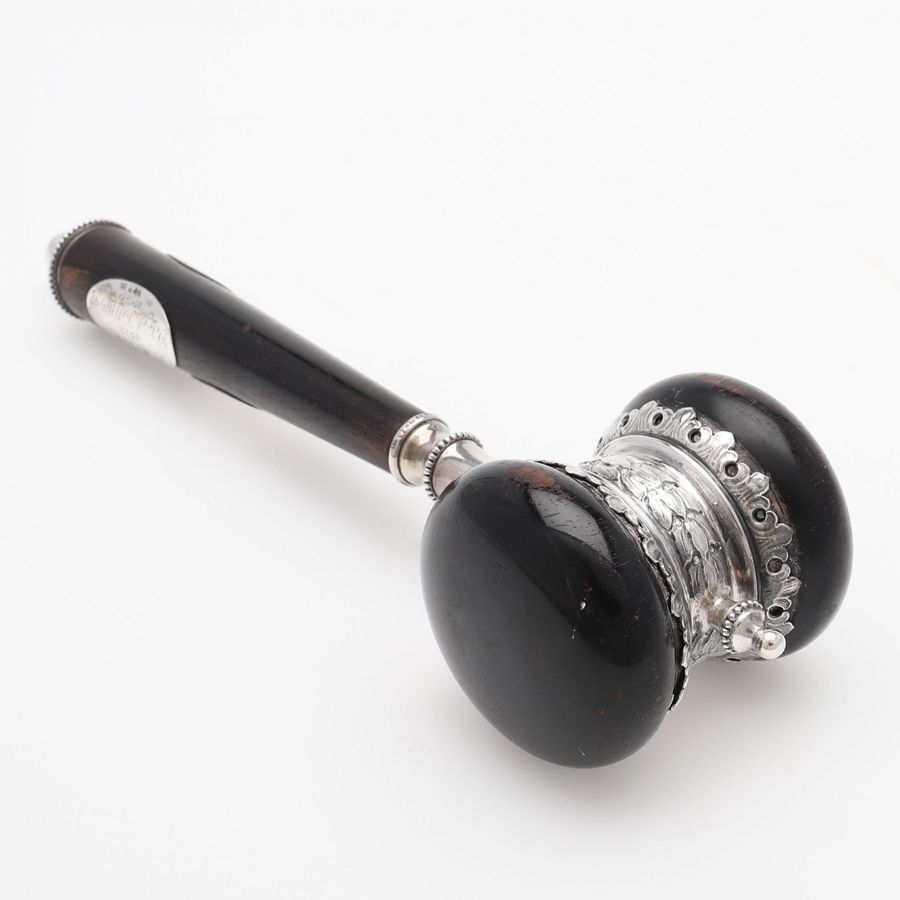 Antique Club gavel of the association Handelsresande. Stockholm. 1918