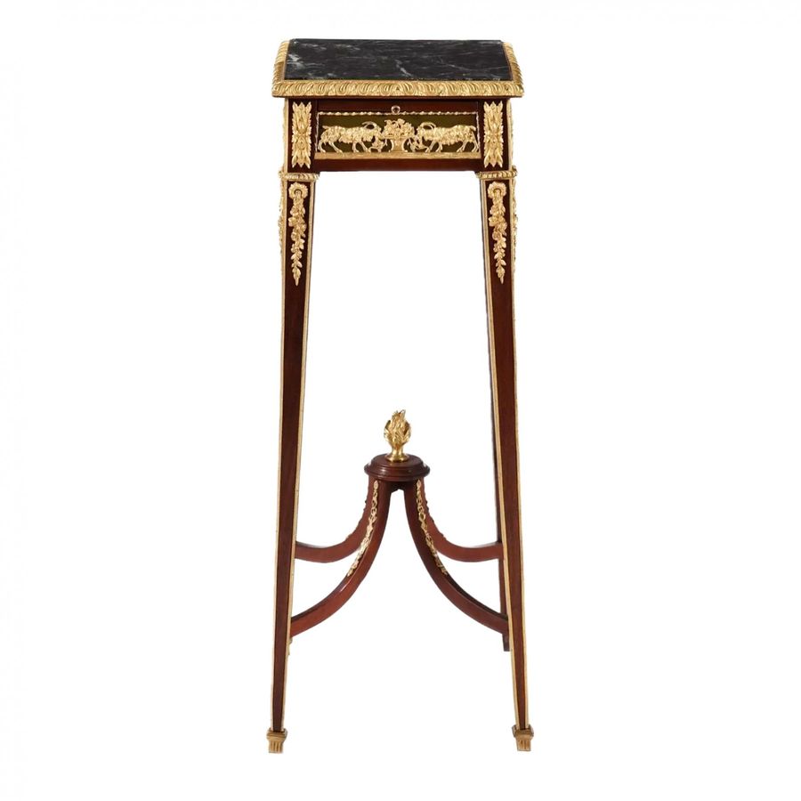 French console in mahogany and gilded bronze. IN THE STYLE OF FRANCOIS LINKE.