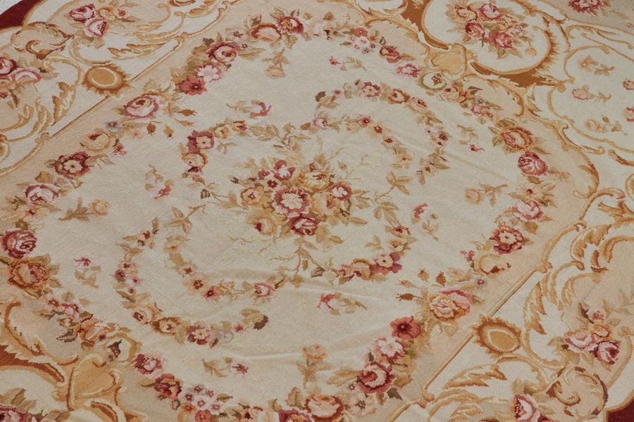 Antique 19th century French carpet in Aubusson style.