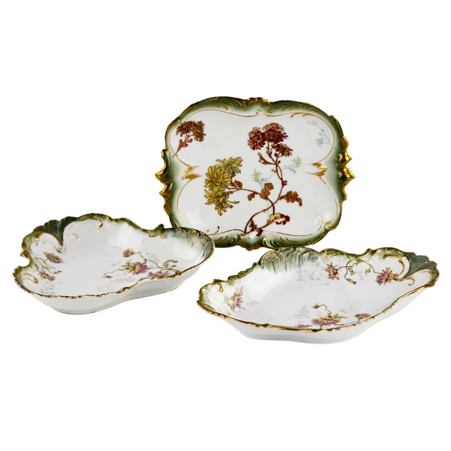 Antique Porcelain service Limoges in the style of Art Nouveau. 20th century.