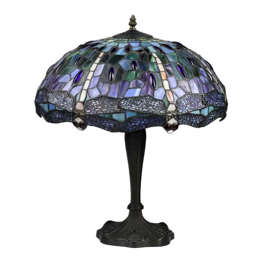 Antique Stained glass lamp in Tiffany style. 20th century.