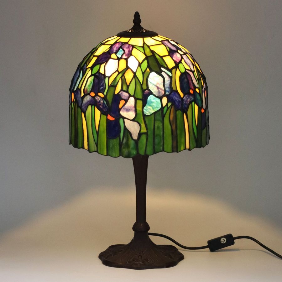 Antique Tiffany style stained glass lamp. 20th century.