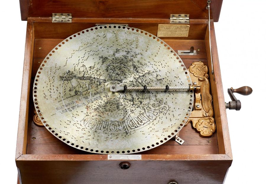 Antique Disc music box Symphonion. Germany. End of the 19th century.