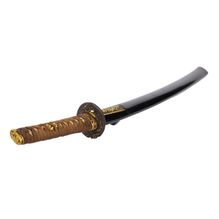 Antique Short sword of the samurai Wakizashi, Nanki Hatakeyama, master Yamato no Suke Masatsugu, 19th century.