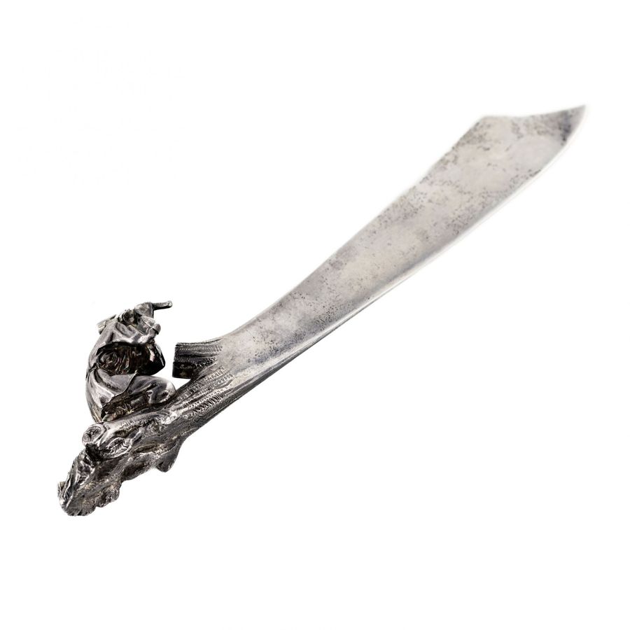 Antique Original silver paper knife, Faberge firm, last quarter of the 19th century.