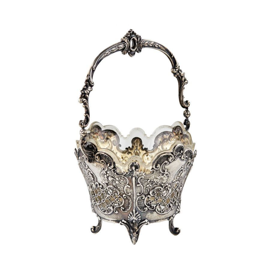 Antique Austrian, silver bowl for sweets from 1867-1872, in the neo-Rococo style.