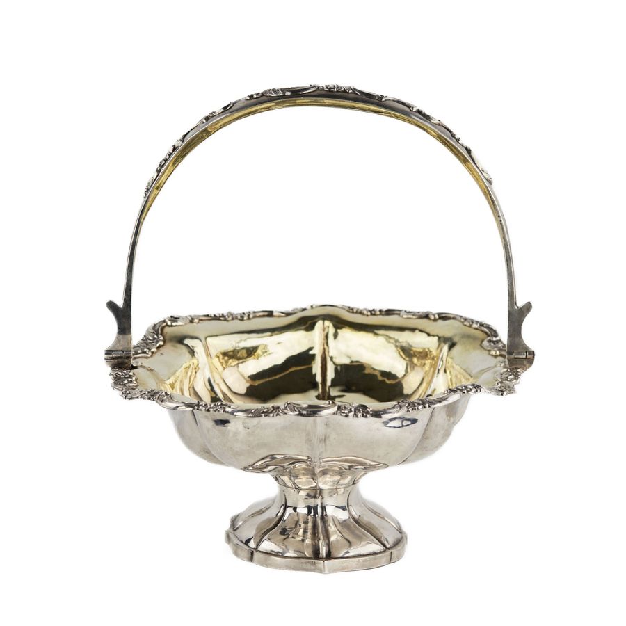 Antique Russian silver rusk bowl, vase for sweets. Grigory Ivanov. Moscow 1840.