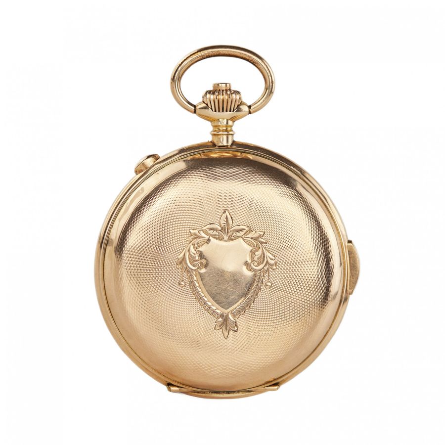 Antique Heures Repetition Quarts Taschenuhr Chronographe 14k Gold Pocket Watch