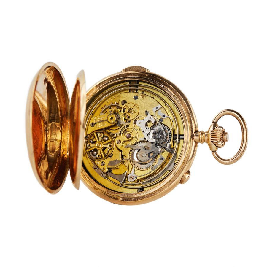 Antique Heures Repetition Quarts Taschenuhr Chronographe 14k Gold Pocket Watch