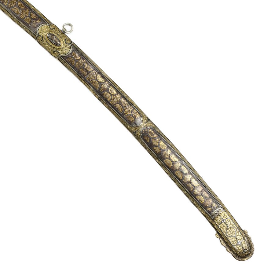 Antique Caucasian saber with gilded silver and ivory decor. Russia. 19th century.