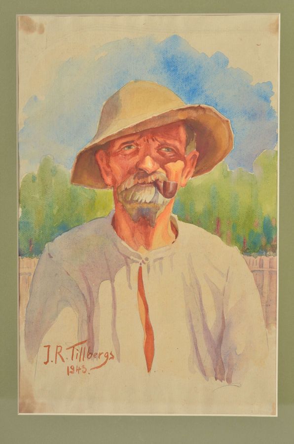 Antique Painting Portraits of parents by Jans Roberts Tilbergs