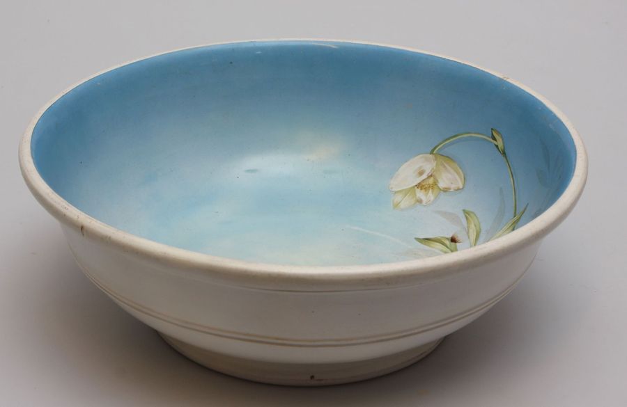 Antique Large porcelain bowl with flowers