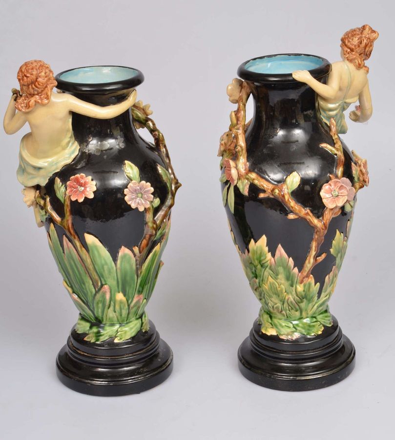 Antique Faience vases (2 pieces)