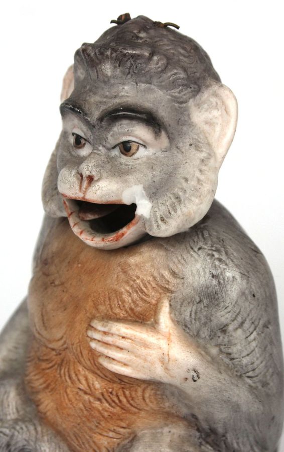 Antique Porcelain figurine Monkey with moving head