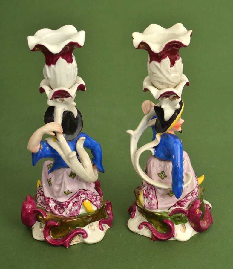 Antique Porcelain candlesticks Chinese (2 pcs.)