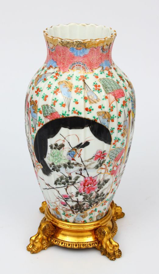 Antique Porcelain vase on a bronze base