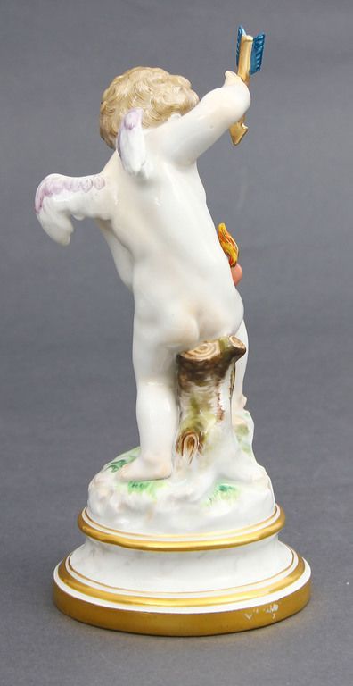 Antique Porcelain figurine Cupidsangel break heart