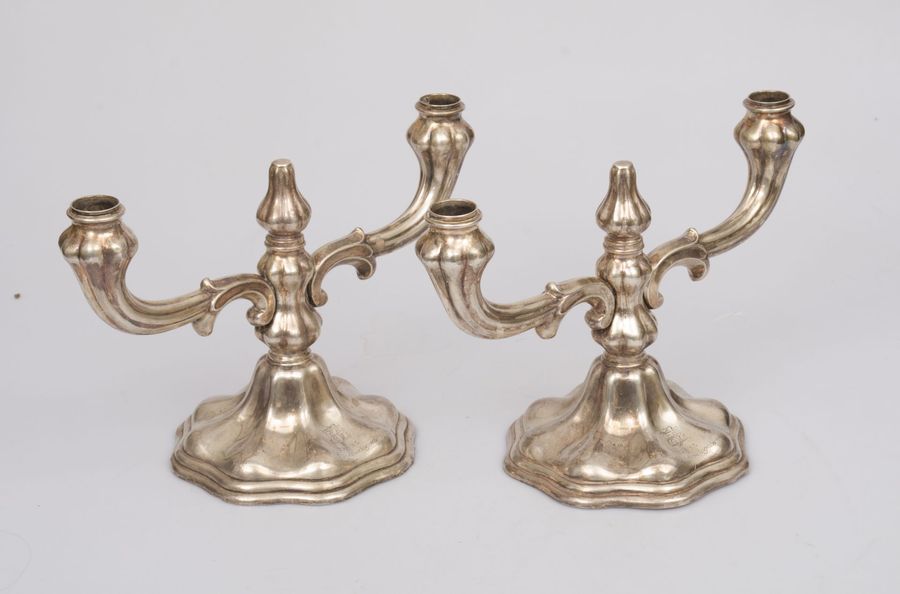 Antique Silver candlesticks, 2 pcs.