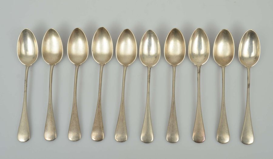 Antique Russian Karl Faberge silver teaspoons 10 pcs.