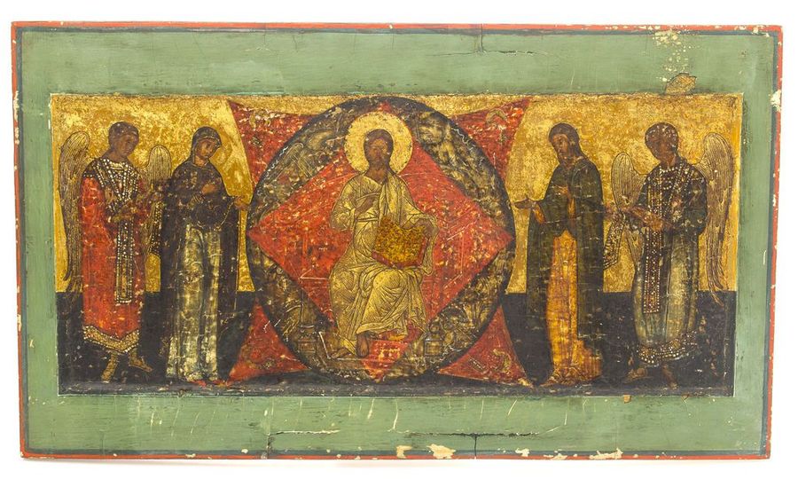 Antique Icon of 5 saints