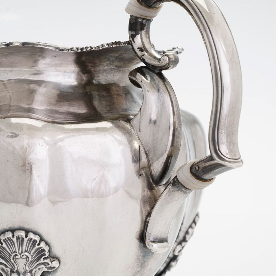 Antique Silver teapot-samovar for serving hot drinks. Shper Adolf. Saint Petersburg, 1843