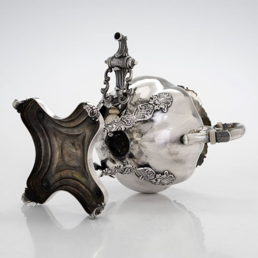 Antique Silver teapot-samovar for serving hot drinks. Shper Adolf. Saint Petersburg, 1843